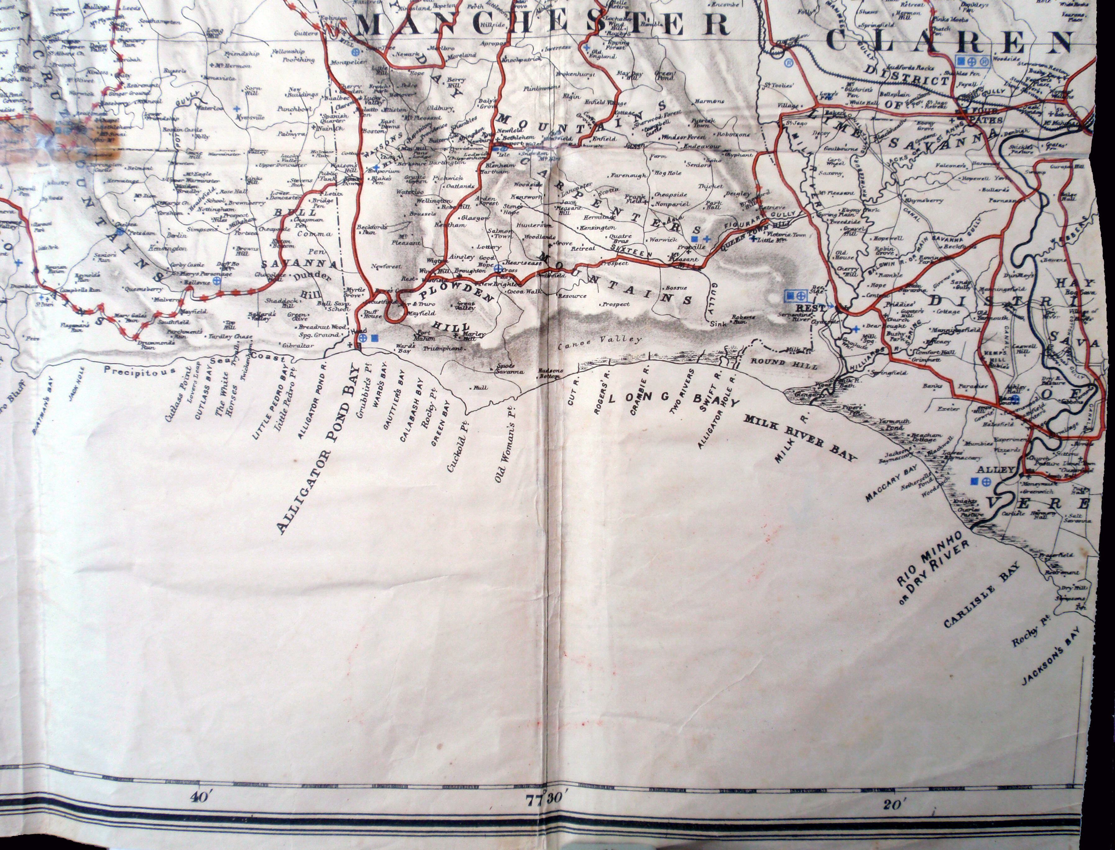 Southern Manchester and Clarendon Jamaica Map
